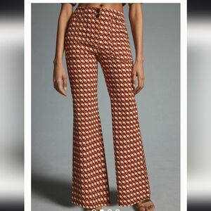 Anthropologie Maeve - The Naomi Printed Wide-Leg Flare Pants
